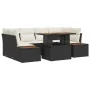Set de Sofá de Jardín Juego de 6 Negro y Crema Poliratán, Poliéster von , Outdoor-Sofas - Ref: Foro24-3350034, Preis: 517,95 ...