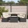 Set de Sofá de Jardín Juego de 6 Negro y Crema Poliratán, Poliéster von , Outdoor-Sofas - Ref: Foro24-3350034, Preis: 517,95 ...
