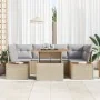 Conjunto de Comedor de Jardín de 7 Piezas con Cojines Ratán Beige Poli Ratan Acacia | Foro24.es | Tu tienda online para hogar, jardín y más Foro24.es