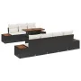Conjunto de Comedor de Jardín de 8 Piezas con Cojines en Ratán Negro Acacia | Foro24.es | Tu tienda online para hogar, jardín y más Foro24.es