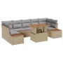 Conjunto sofá jardín Set de 8 Beige Ratán | Foro24.es | Tu tienda online para hogar, jardín y más Foro24.es