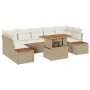 Conjunto de Sofá de Jardín Set de 8 Beige y Crema | Foro24.es | Tu tienda online para hogar, jardín y más Foro24.es