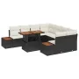 Conjunto de 9 Piezas de Comedor de Jardín con Cojines Negro Poliratán Acacia de , Sofás de exterior - Ref: Foro24-3350054, Pr...