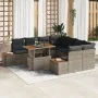 Juego de Sofá de Jardín Conjunto de 9 Gris Ratán y Madera by , Outdoor sofas - Ref: Foro24-3350056, Price: 633,02 €, Discount...