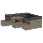 Juego de Sofá de Jardín Conjunto de 9 Gris Ratán y Madera by , Outdoor sofas - Ref: Foro24-3350056, Price: 633,02 €, Discount...
