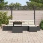 Conjunto de Sofá de Jardín 6 Piezas Negro y Crema Poliratán y Acero von , Outdoor-Sofas - Ref: Foro24-3350059, Preis: 418,06 ...