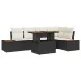 Conjunto de Sofás de Jardín Set de 6 Negro, Crema Ratán, Poliéster by , Outdoor sofas - Ref: Foro24-3350069, Price: 458,61 €,...