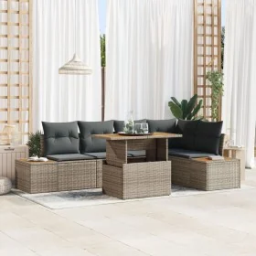 Conjunto de Sofá de Jardín 6 Piezas Gris Ratán Poliéster von , Outdoor-Sofas - Ref: Foro24-3350071, Preis: 453,30 €, Rabatt: ...