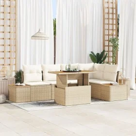 Conjunto de Sofá de Jardín Set de 6 Beige, Crema