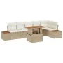 Conjunto de Sofá de Jardín Set de 7 Beige Ratán, Madera, Poliéster | Foro24.es | Tu tienda online para hogar, jardín y más Foro24.es