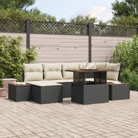 Juego de Sofá de Jardín Set de 7 Beige, Negro by , Outdoor sofas - Ref: Foro24-3350084, Price: 492,72 €, Discount: -5%%