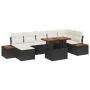 Juego de Comedor de Jardín de 8 Piezas con Cojines Negro Rattan Poliéster Acacia by , Outdoor sofas - Ref: Foro24-3350089, Pr...