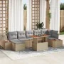 Conjunto Sofá Jardín Set 8 Beige, Gris Rattan, Poliéster | Foro24.es | Tu tienda online para hogar, jardín y más Foro24.es