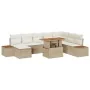 Conjunto de Sofá de Jardín Set de 9 Beige y crema Ratán y poliéster | Foro24.es | Tu tienda online para hogar, jardín y más Foro24.es