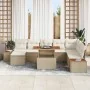 Conjunto de Sofá de Jardín Set de 9 Beige y crema Ratán y poliéster | Foro24.es | Tu tienda online para hogar, jardín y más Foro24.es