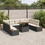 Conjunto de Sofá de Jardín Set de 6 Marco negro con cojines beige by , Outdoor sofas - Ref: Foro24-3350099, Price: 663,18 €, ...