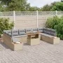 Set de Comedor de Jardín de 11 Piezas con Cojines Beige Ratán Poliéster | Foro24.es | Tu tienda online para hogar, jardín y más Foro24.es