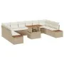 Conjunto de Comedor de Jardín de 11 Piezas con Cojines Beige Poliratán Acacia | Foro24.es | Tu tienda online para hogar, jardín y más Foro24.es