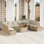 Conjunto de Comedor de Jardín de 11 Piezas con Cojines Beige Poliratán Acacia | Foro24.es | Tu tienda online para hogar, jardín y más Foro24.es
