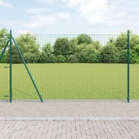 Postes de cerca Set de 52 Verde Acero 3.2 x 3.2 x