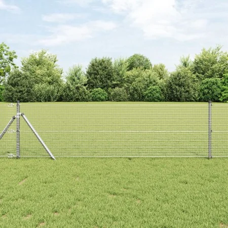 Cerca de Alambre Soldado con 13 Postes 0.6x50 m de Acero Galvanizado de , Paneles de vallas - Ref: Foro24-3351635, Precio: 18...