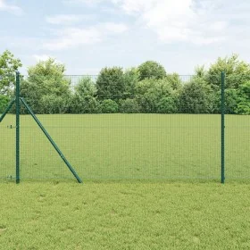 Cerca de Alambre Soldado con 13 Postes Verde 1x25 m Acero de , Paneles de vallas - Ref: Foro24-3351726, Precio: 141,75 €, Des...