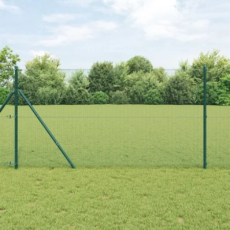 Cerca de Alambre Soldado con 13 Postes Verde 1x25 m Acero by , fence panels - Ref: Foro24-3351726, Price: 141,75 €, Discount: %
