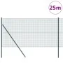Cerca de Alambre Soldado con 13 Postes Verde 1x25 m Acero by , fence panels - Ref: Foro24-3351726, Price: 141,75 €, Discount: %