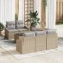 Juego de Sofá de Jardín de 6 Piezas con Cojines Beige Poliratán von , Outdoor-Sofas - Ref: Foro24-3355269, Preis: 474,11 €, R...