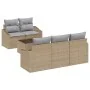 Juego de Sofá de Jardín de 6 Piezas con Cojines Beige Poliratán von , Outdoor-Sofas - Ref: Foro24-3355269, Preis: 474,11 €, R...