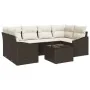 Conjunto de Comedor de Jardín de 7 Piezas con Cojines de Ratán Duradero Marrón de , Sofás de exterior - Ref: Foro24-3355287, ...