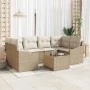 Set de Sofá de Jardín 7 Piezas Beige Ratán by , Outdoor sofas - Ref: Foro24-3355290, Price: 522,53 €, Discount: %