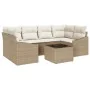 Set de Sofá de Jardín 7 Piezas Beige Ratán by , Outdoor sofas - Ref: Foro24-3355290, Price: 522,53 €, Discount: %