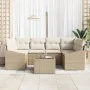 Set de Sofá de Jardín 7 Piezas Beige Ratán by , Outdoor sofas - Ref: Foro24-3355290, Price: 522,53 €, Discount: %