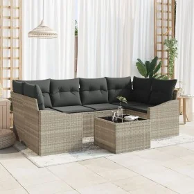 Set de sofá de jardín Set de 7 Beige y gris oscuro Ratán von , Outdoor-Sofas - Ref: Foro24-3355291, Preis: 524,90 €, Rabatt: %
