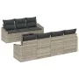 Set de Sofá de Jardín 8 Piezas Beige, Gris Oscuro Ratán, Poliéster by , Outdoor sofas - Ref: Foro24-3355301, Price: 605,82 €,...