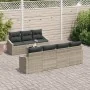 Set de Sofá de Jardín 8 Piezas Beige, Gris Oscuro Ratán, Poliéster by , Outdoor sofas - Ref: Foro24-3355301, Price: 605,82 €,...