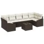 Juego de Sofás de Jardín de 8 Piezas con Cojines Marrón Ratán Poli by , Outdoor sofas - Ref: Foro24-3355307, Price: 543,73 €,...