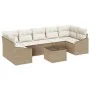 Juego de sofá de jardín de 8 piezas con cojines beige ratán poliéster by , Outdoor sofas - Ref: Foro24-3355310, Price: 555,95...