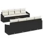 Conjunto de Sofá de Jardín de 7 Piezas con Cojines Negro Poliratán de , Sofás de exterior - Ref: Foro24-3355316, Precio: 462,...