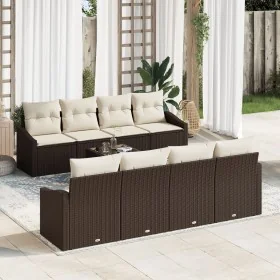 Conjunto de Sofá de Jardín de 7 piezas con Cojines Marrón Ratán Sintético de , Sofás de exterior - Ref: Foro24-3355317, Preci...