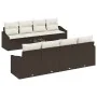 Conjunto de Sofá de Jardín de 7 piezas con Cojines Marrón Ratán Sintético de , Sofás de exterior - Ref: Foro24-3355317, Preci...
