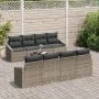 Juego de Sofá de Jardín de 7 Piezas con Cojines Gris de Ratán by , Outdoor sofas - Ref: Foro24-3355318, Price: 487,75 €, Disc...