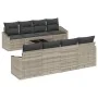 Conjunto de Sofás de Jardín de 7 Piezas con Cojines Gris Claro Ratán Poliéster by , Outdoor sofas - Ref: Foro24-3355321, Pric...