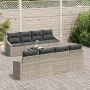 Conjunto de Sofás de Jardín de 7 Piezas con Cojines Gris Claro Ratán Poliéster by , Outdoor sofas - Ref: Foro24-3355321, Pric...