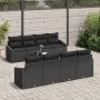 Conjunto de Sofás de Jardín de 7 piezas con Cojines Negro Ratán Poliéster by , Outdoor sofas - Ref: Foro24-3355322, Price: 48...