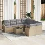 Conjunto de Sofá de Jardín Juego de 9 Beige, Gris Ratán, Poliéster de , Sofás de exterior - Ref: Foro24-3355329, Precio: 615,...