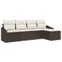 Conjunto de Sofá de Jardín Set de 5 Marrón Ratán de , Sofás de exterior - Ref: Foro24-3355347, Precio: 332,24 €, Descuento: %