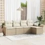 Set de Sofás de Jardín Conjunto de 5 Beige Ratán, Poliéster de , Sofás de exterior - Ref: Foro24-3355350, Precio: 374,88 €, D...