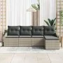 Juego de Sofá de Jardín Set de 5 Beige Ratán, Tela de Poliéster by , Outdoor sofas - Ref: Foro24-3355351, Price: 349,54 €, Di...